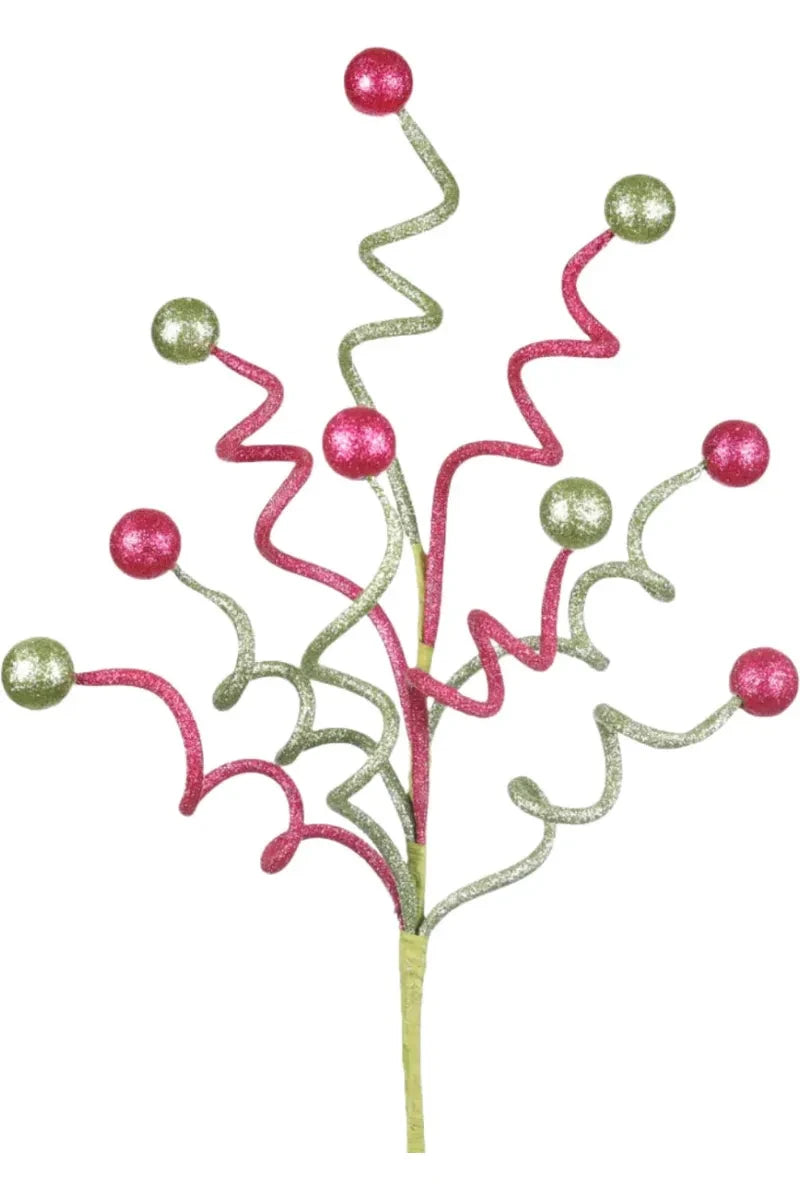 Shop For Pink Green Spiral Floral Spray 24"