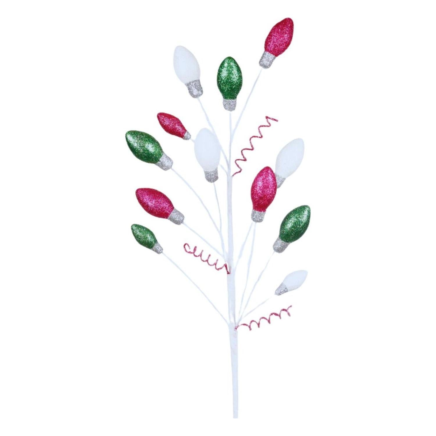 Pink Green White Christmas Light Glitter Spray 29"