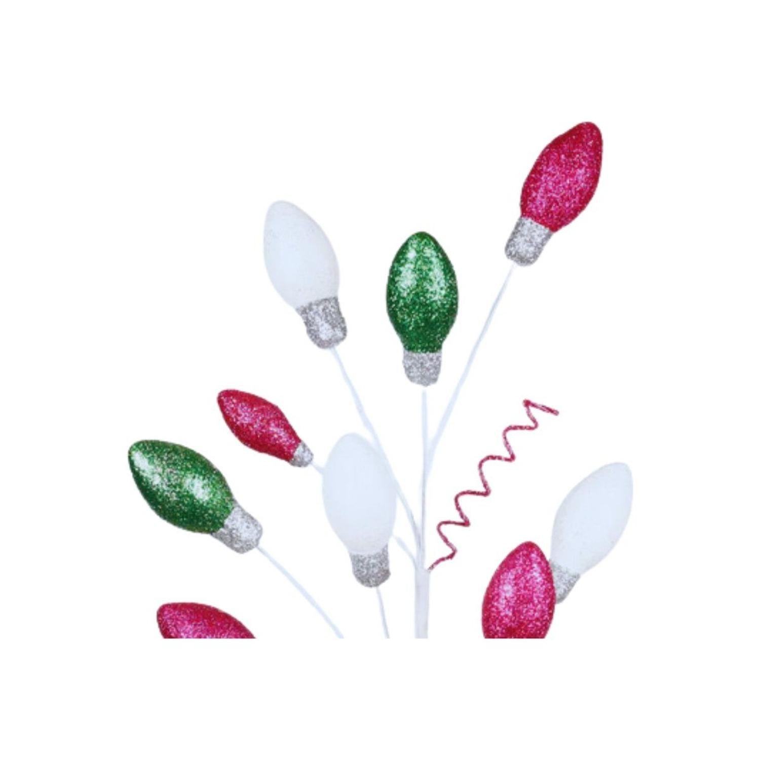 Pink Green White Christmas Light Glitter Spray 29"