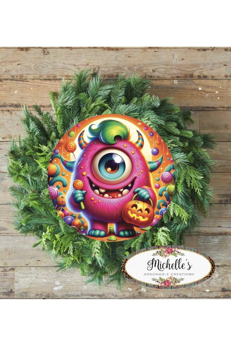 Shop For Pink One Eyed Halloween Monster Sign