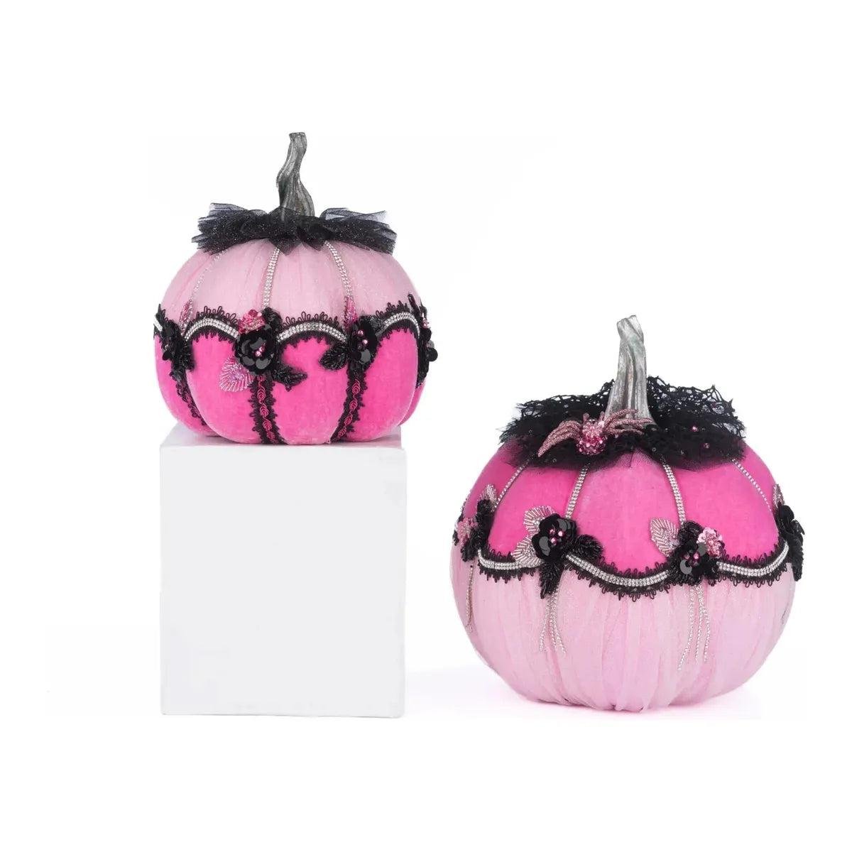 Shop For Pink Passion Floral Pumpkins (Set of 2)
