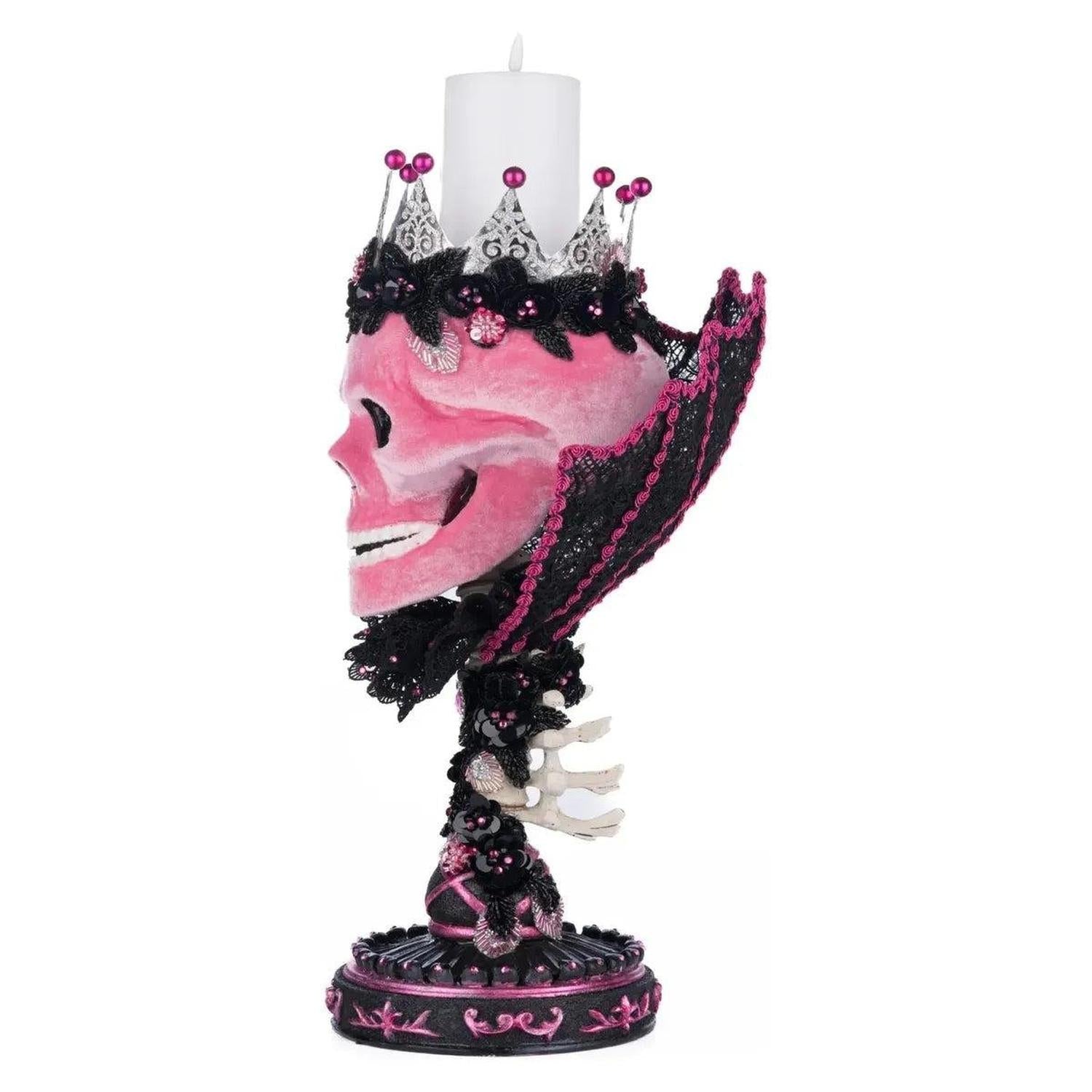 Shop For Pink Passion Skull Pillar Candle Holder