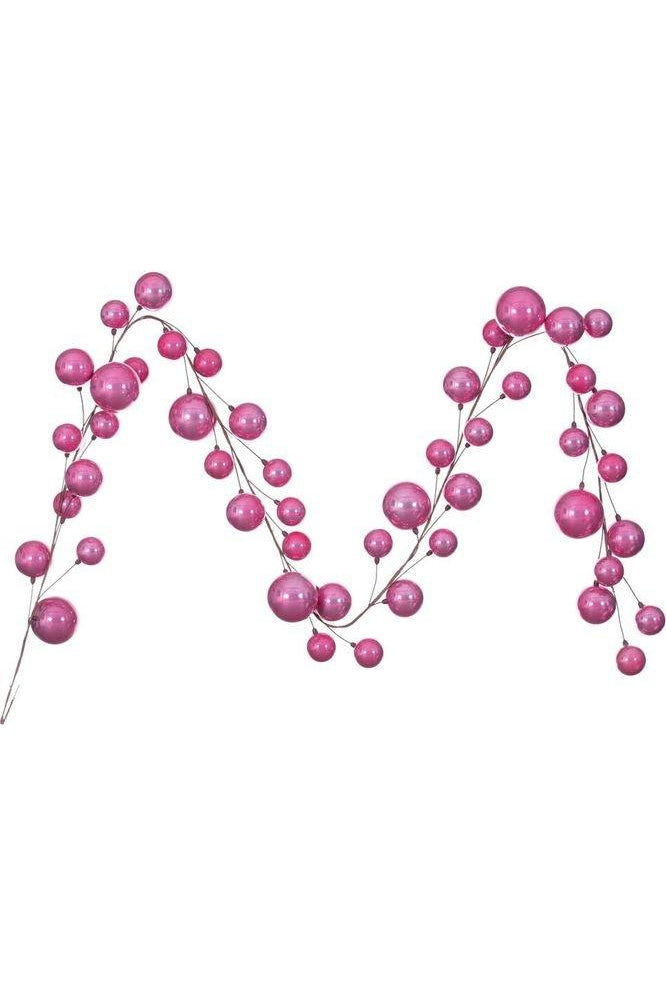 Shop For Pink Pearl Assorted Finish Branch Ball Ornament Garland N222879