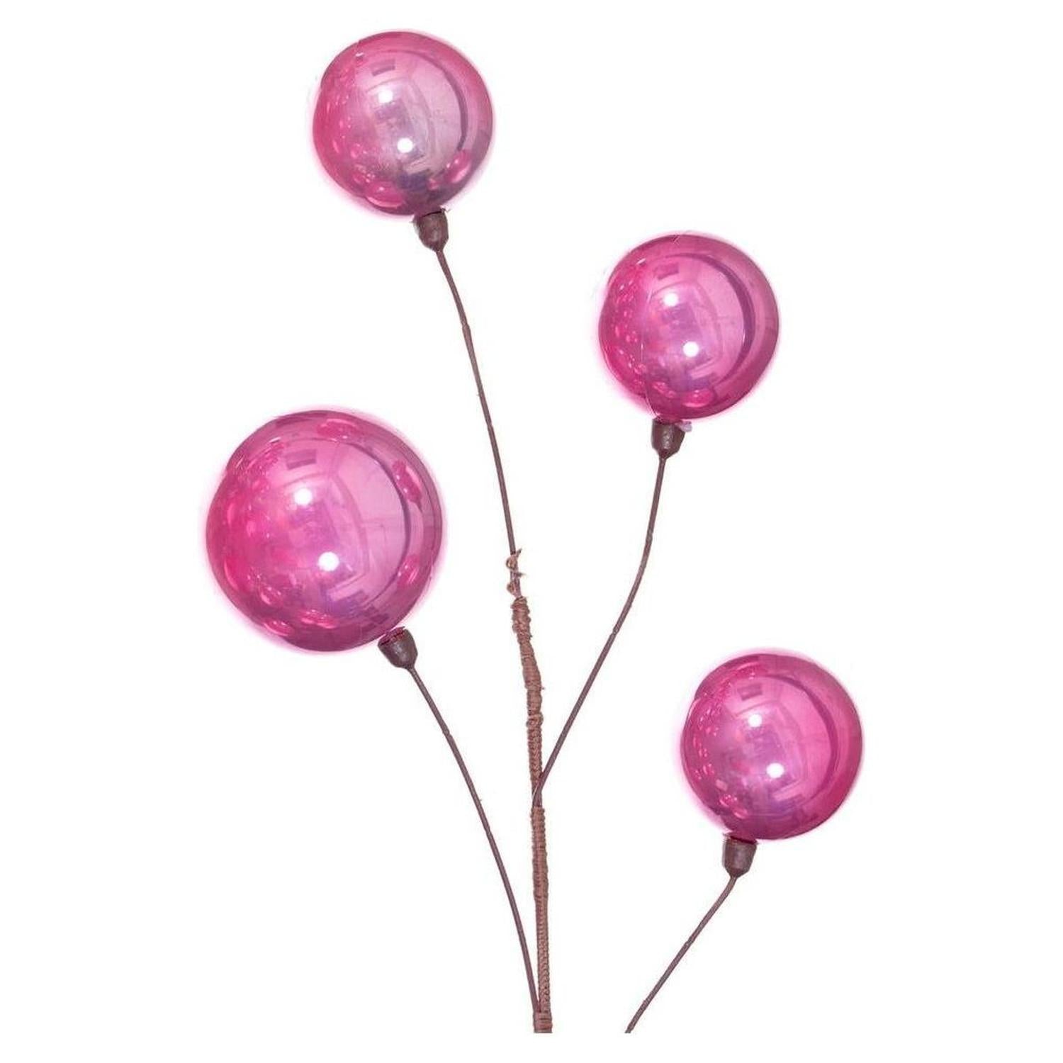 Pink Pearl Assorted Finish Branch Ball Ornament Garland