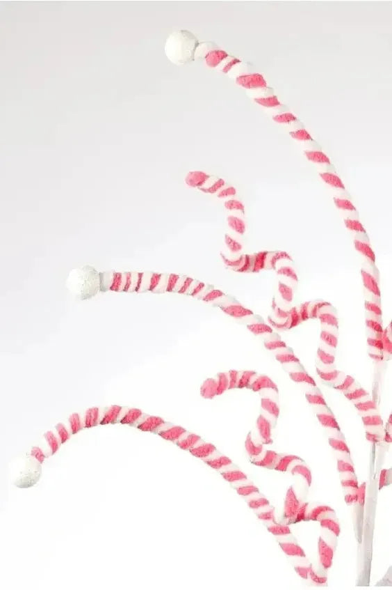 Shop For Pink & White Peppermint Spiral Floral Spray 31"