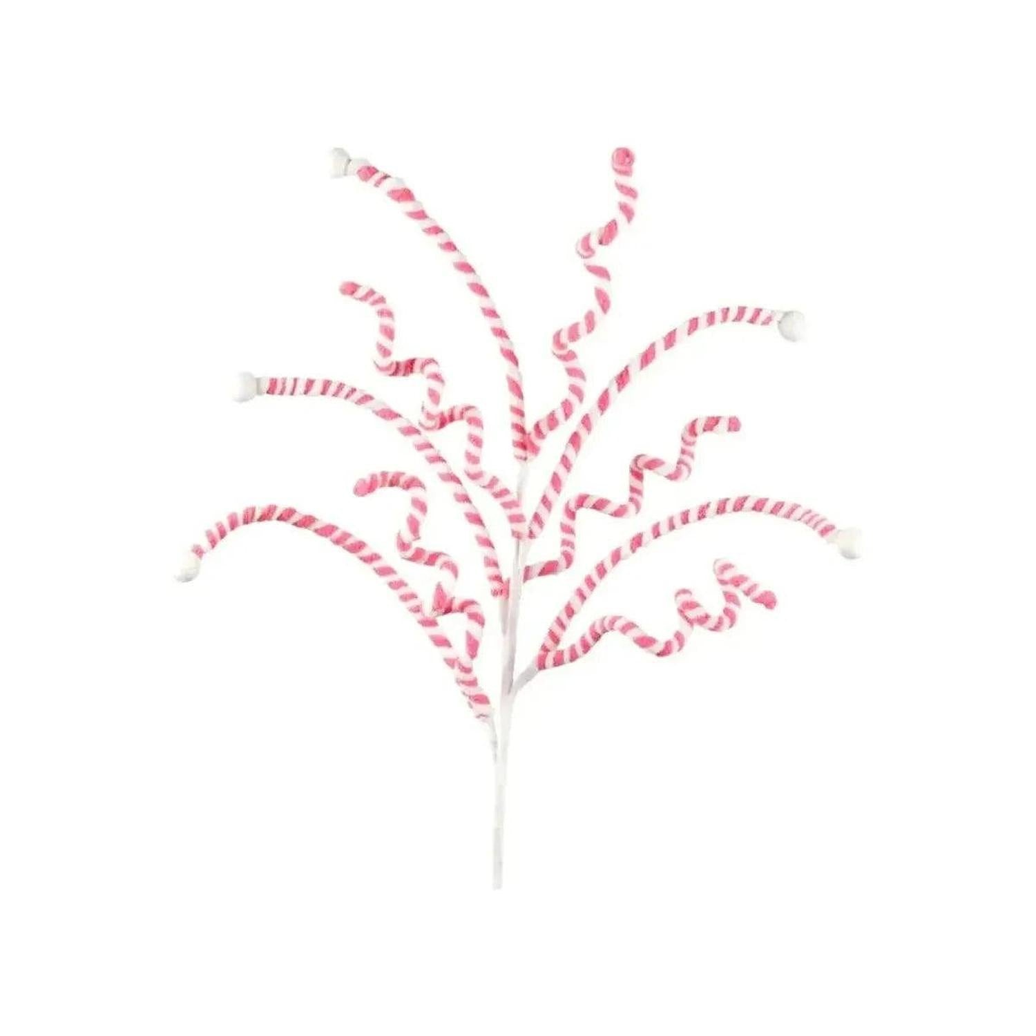 Pink & White Peppermint Spiral Floral Spray 31"