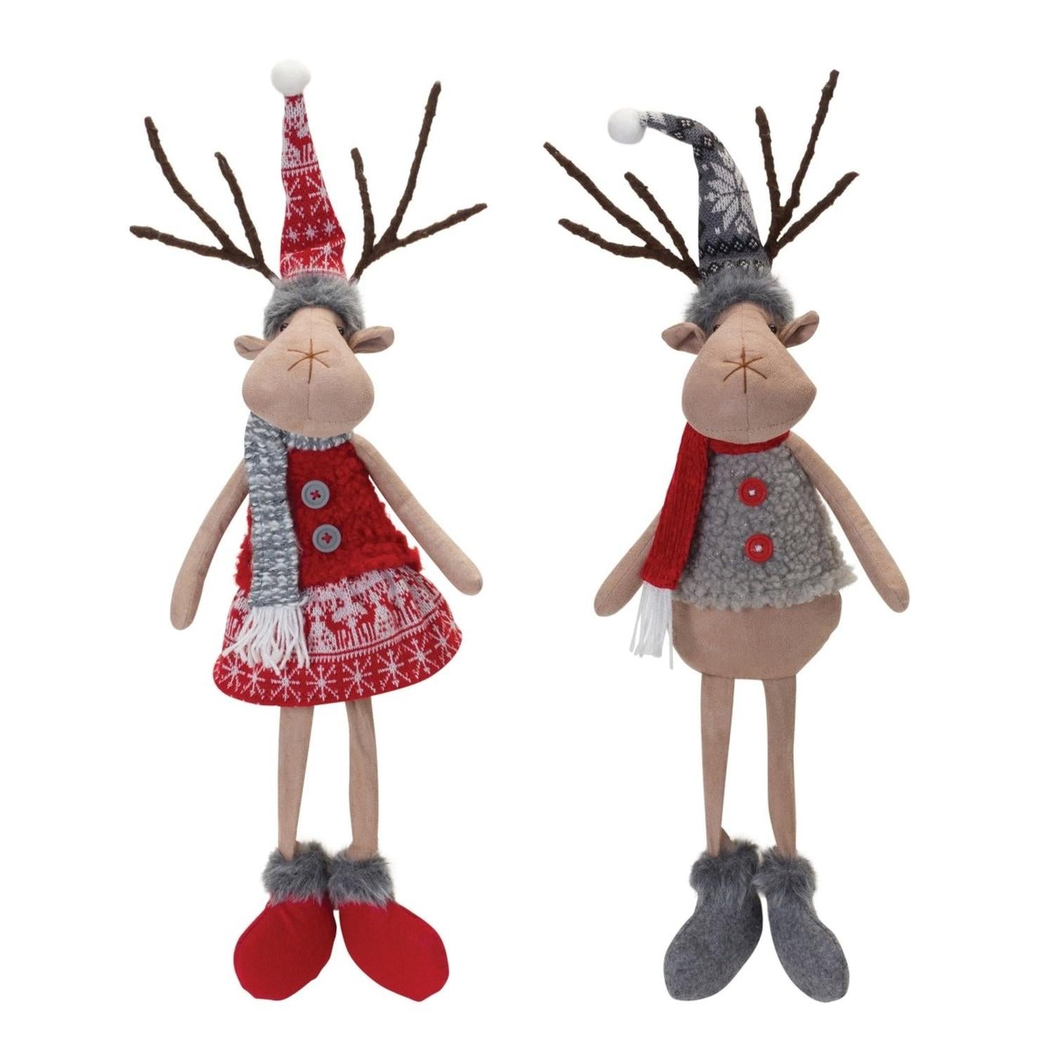 Shop For Plush Winter Deer Shelf Sitter (Set of 2) at Michelle's aDOORable Creations