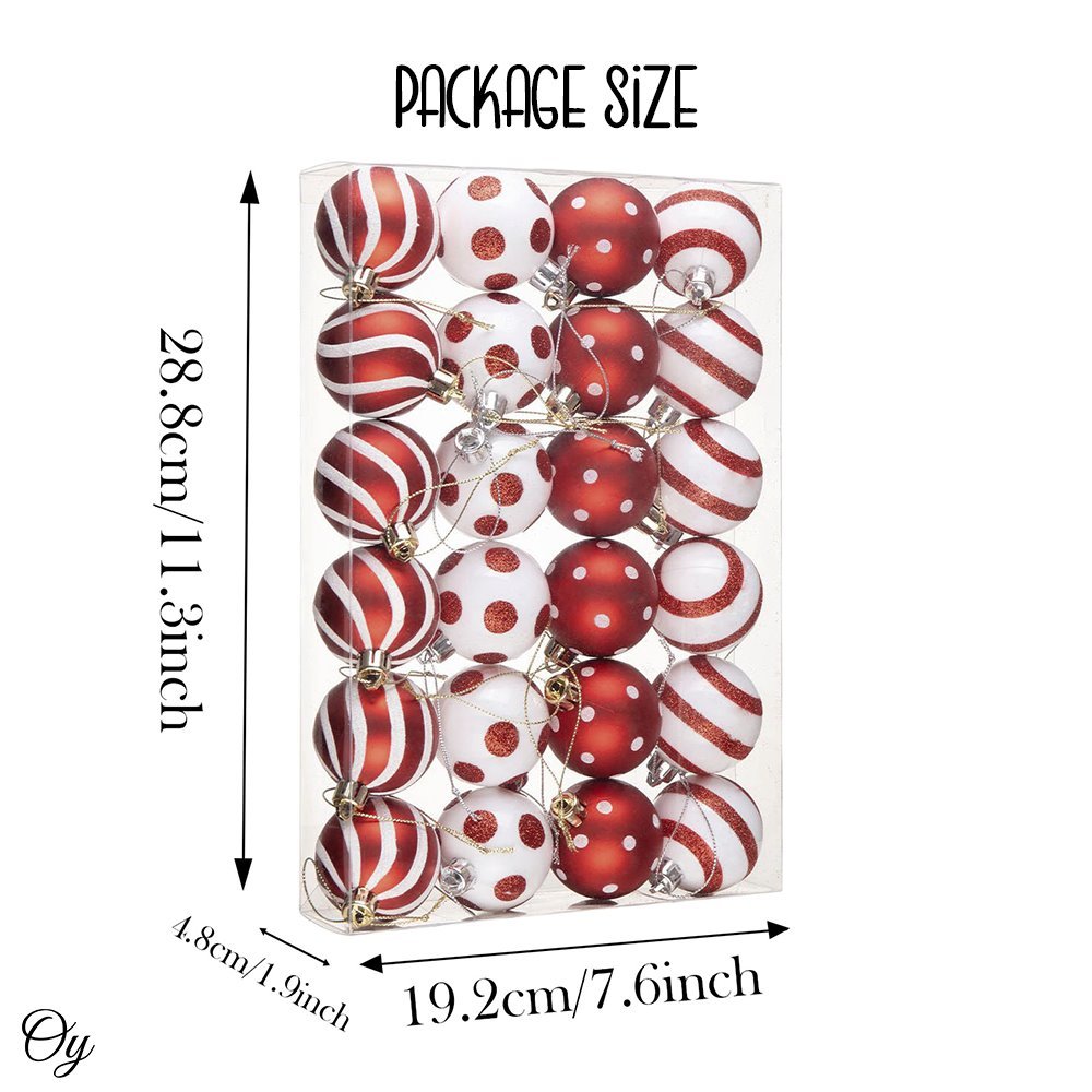 Shop For Polka Dot and Candy Cane Ornament Bundle, Set of 24