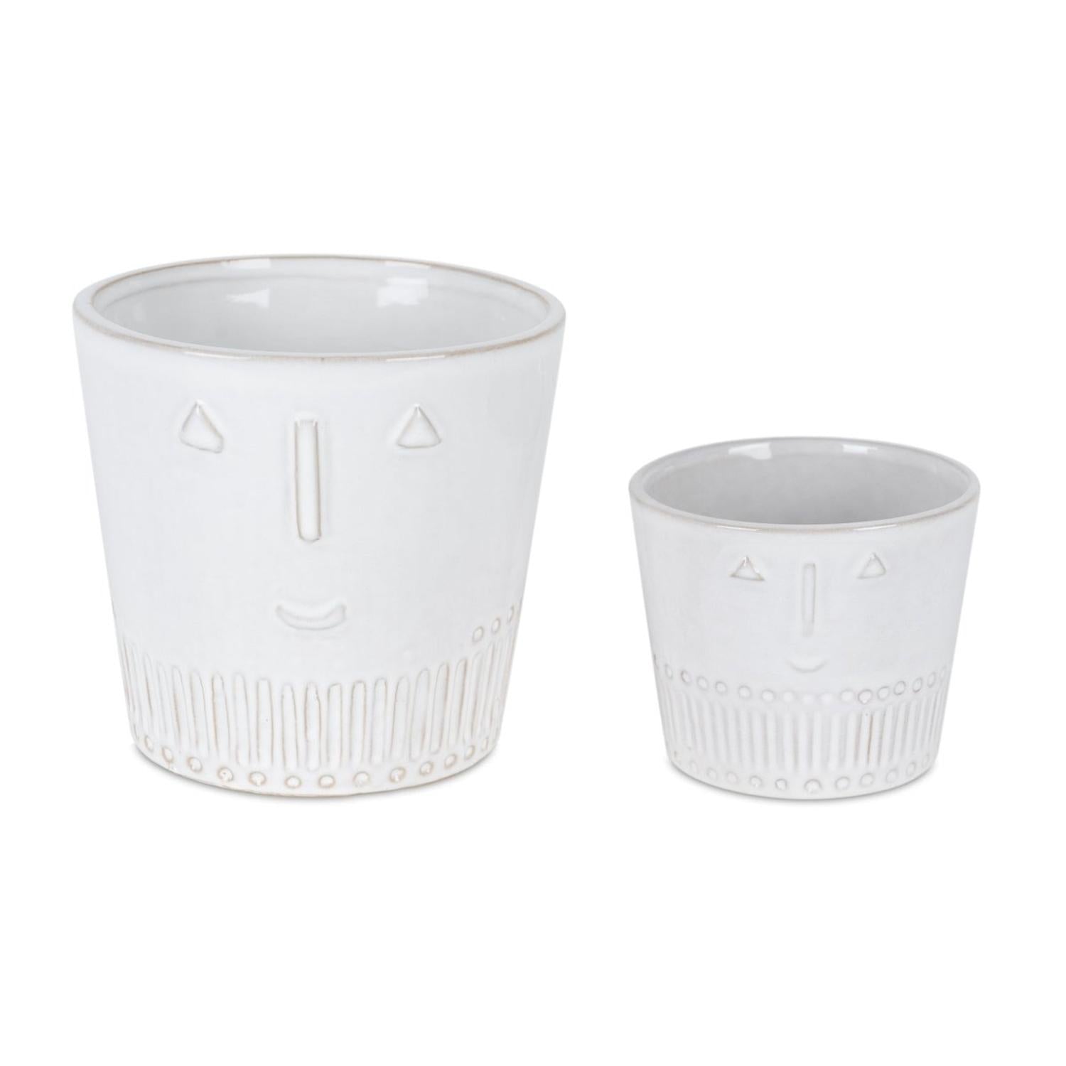 Shop For Porcelain Face Planter (Set of 2) at Michelle's aDOORable Creations