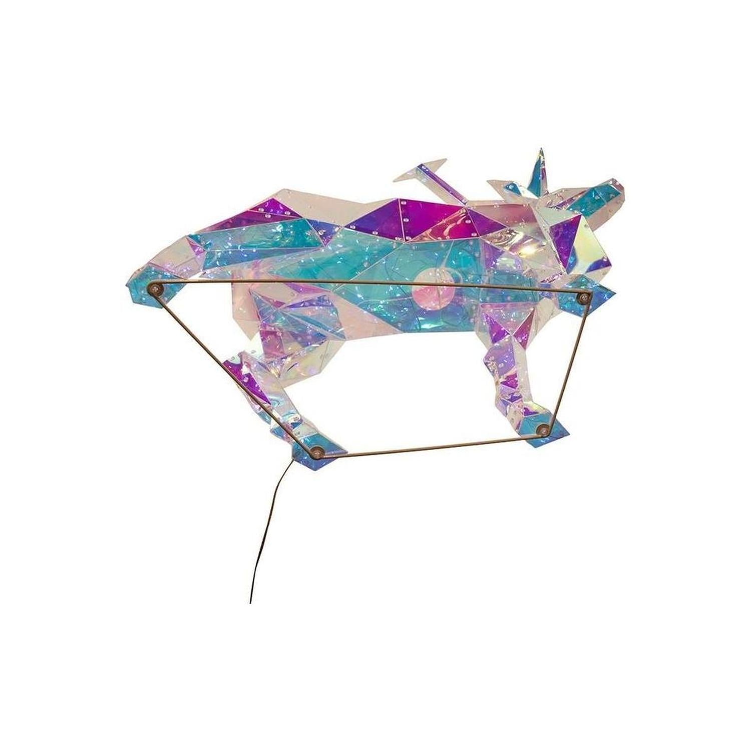 Pre-Lit Cool White LED Multifunction Holographic Reindeer