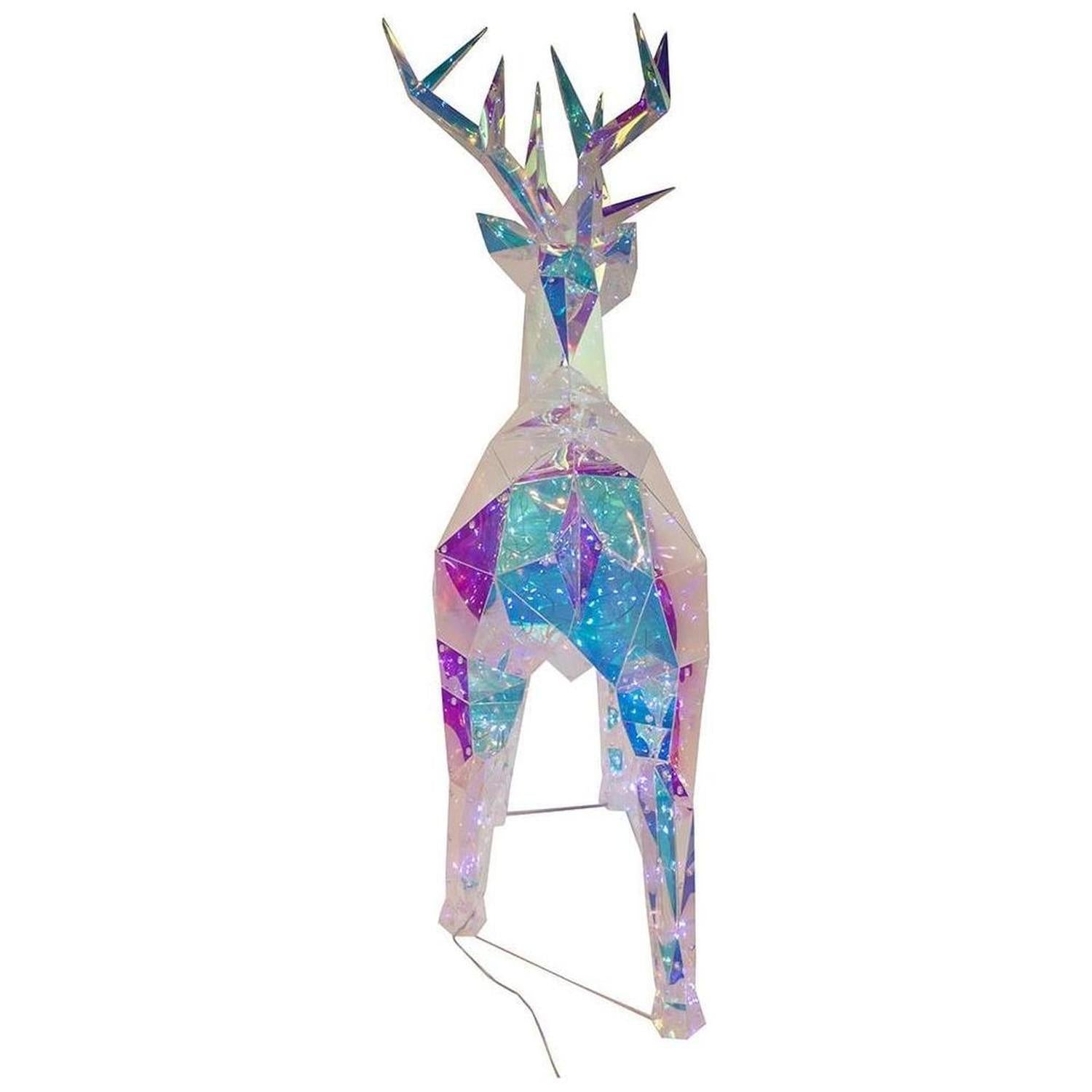 Pre-Lit Cool White LED Multifunction Holographic Reindeer