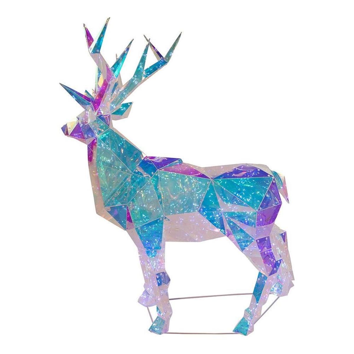 Shop For Pre - Lit Cool White LED Multifunction Holographic Reindeer