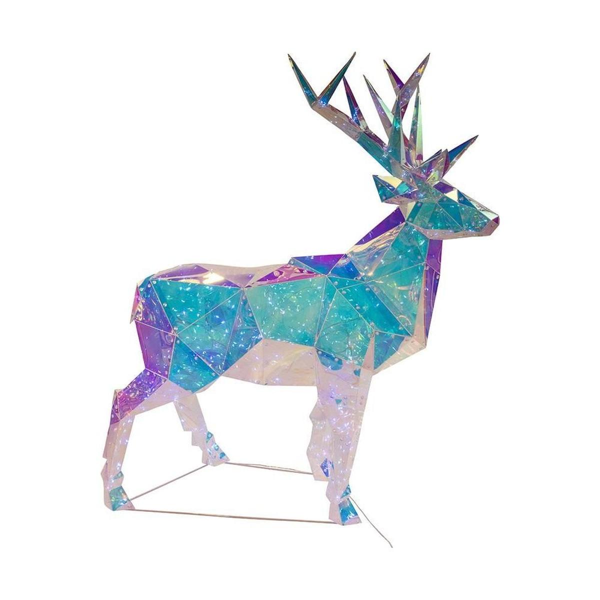 Shop For Pre - Lit Cool White LED Multifunction Holographic Reindeer