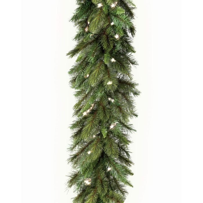 Shop For Pre - lit Deluxe Belgium Garland 100 Clear Lights - Natural Green