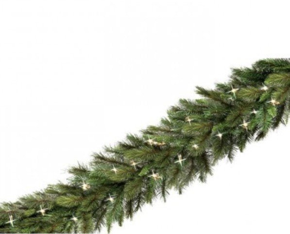 Shop For Pre - lit Deluxe Belgium Garland 100 Clear Lights - Natural Green