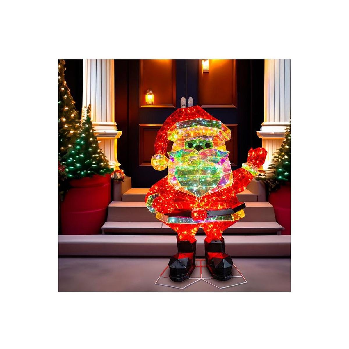 Shop For Pre - Lit Warm White LED Multifunction Holographic Santa