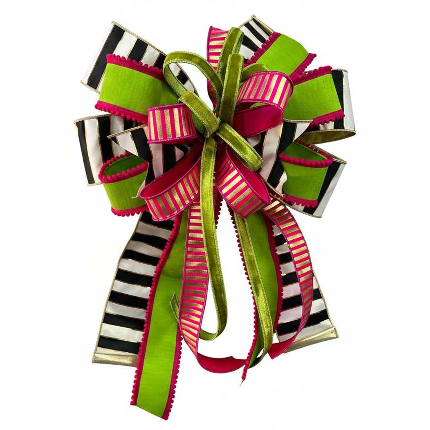 Shop For Pre - Made Designer Pink Green Bow
