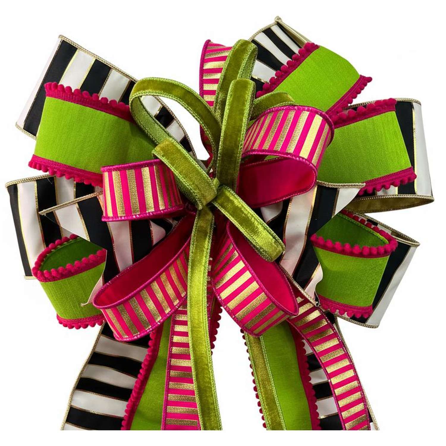 Shop For Pre - Made Designer Pink Green Bow