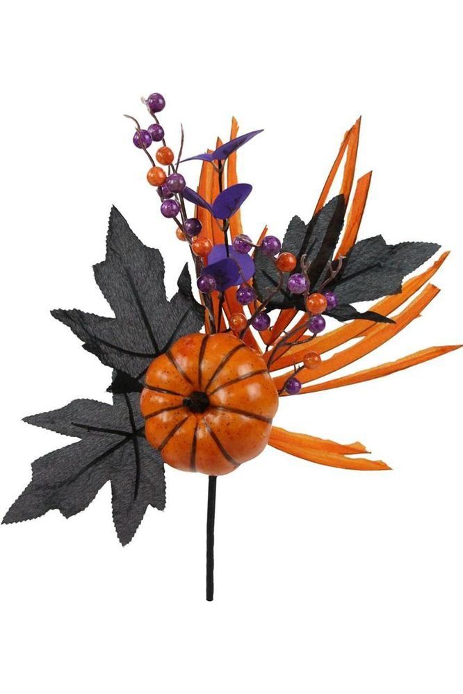 Shop For Pumpkin, Berries, Leaves and Grass Pick: Purple at Michelle's aDOORable Creations