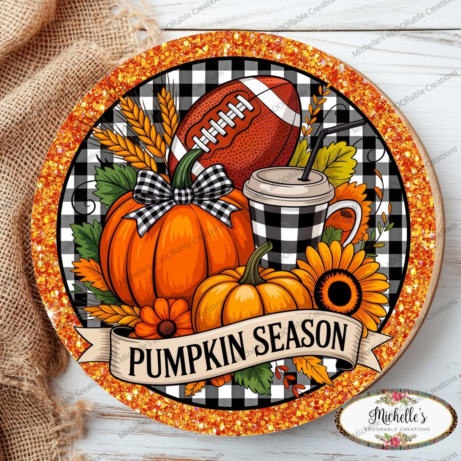 Pumpkins Season Fall Round Sign