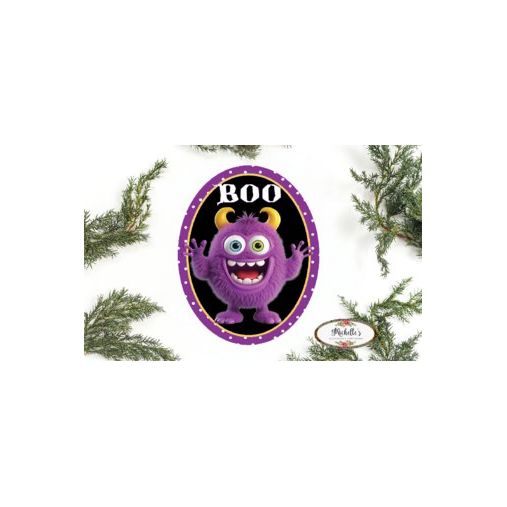 Shop For Purple Boo Furry Monster Sign at Michelle's aDOORable Creations