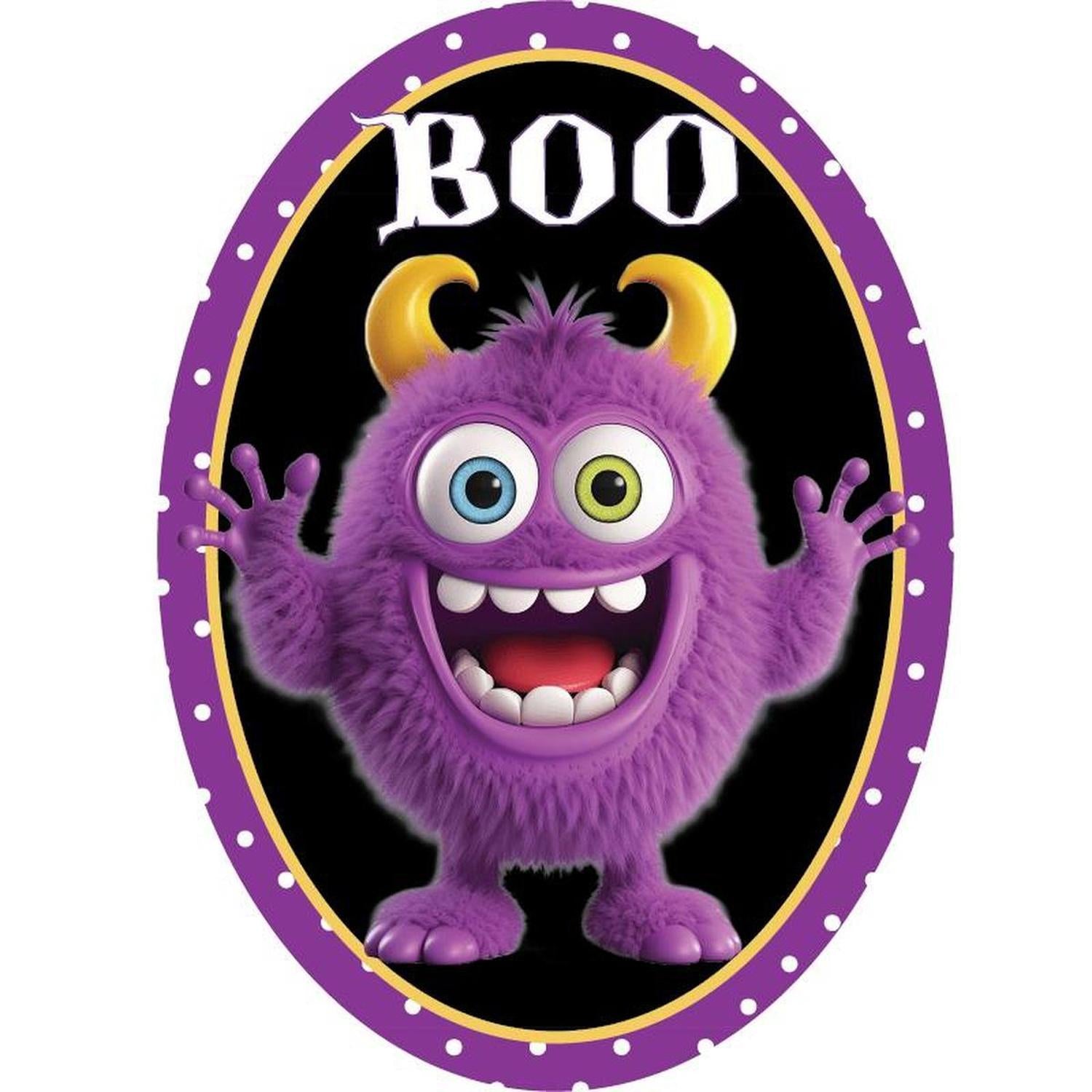 Purple Boo Furry Monster Sign