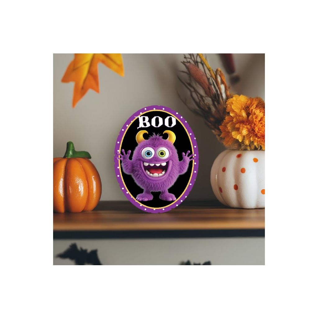 Shop For Purple Boo Furry Monster Sign at Michelle's aDOORable Creations