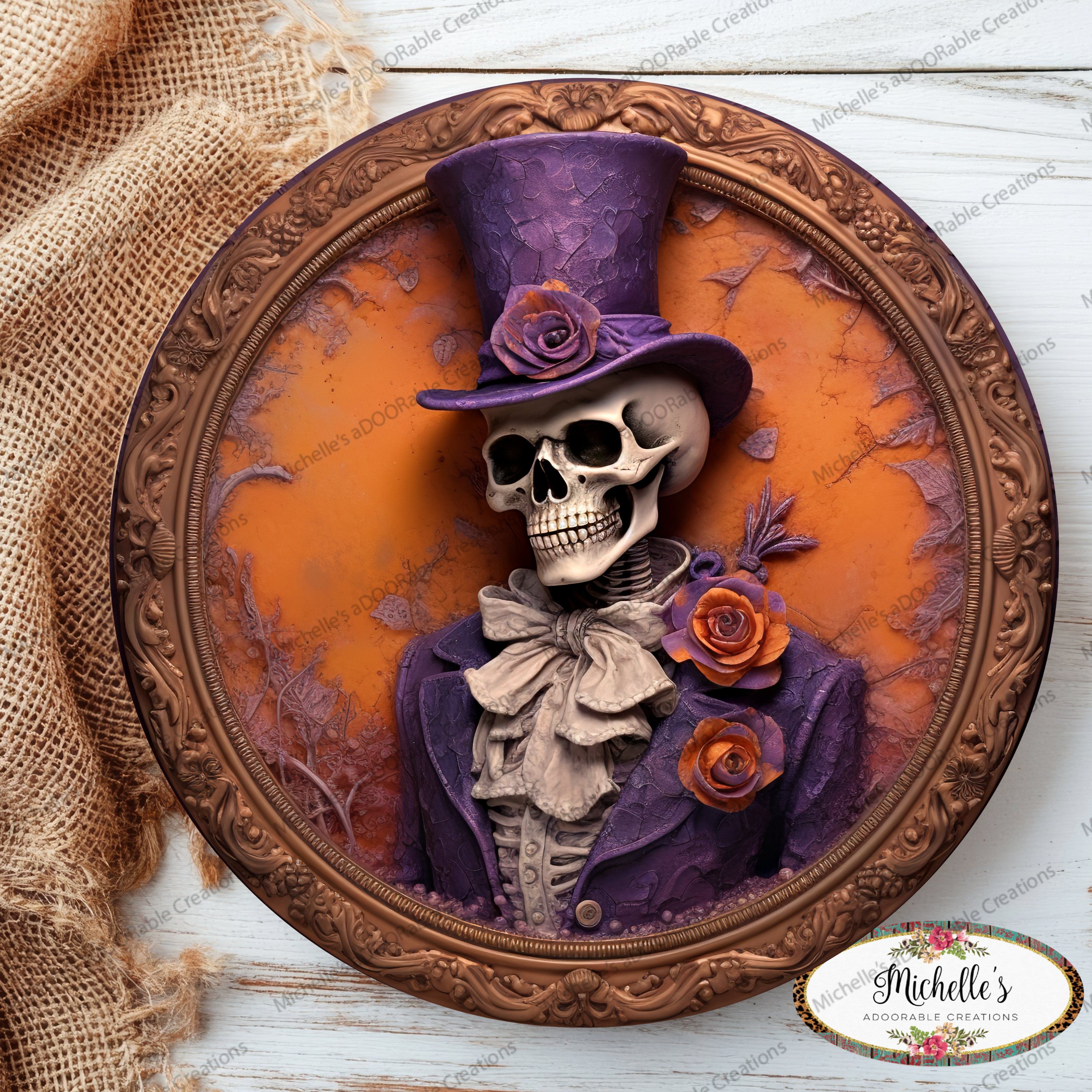 Shop For Purple Suit Skeleton Groom Portrait Sign