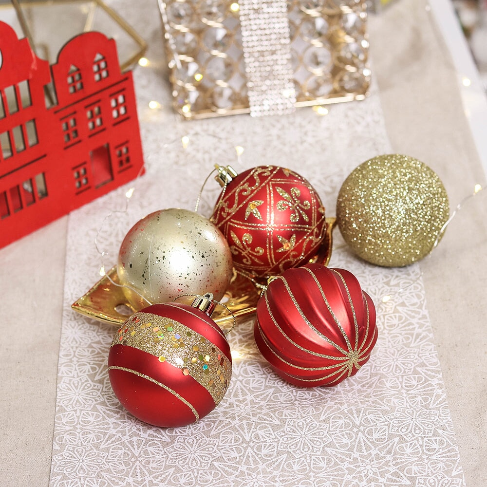 Shop For Red and Gold Ornament Baubles (Set of 35)