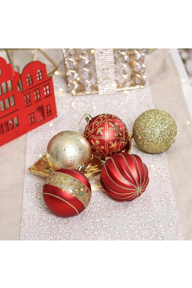 Shop For Red and Gold Ornament Baubles (Set of 35)