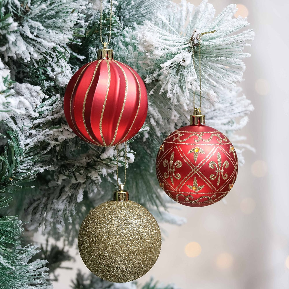 Shop For Red and Gold Ornament Baubles (Set of 35)