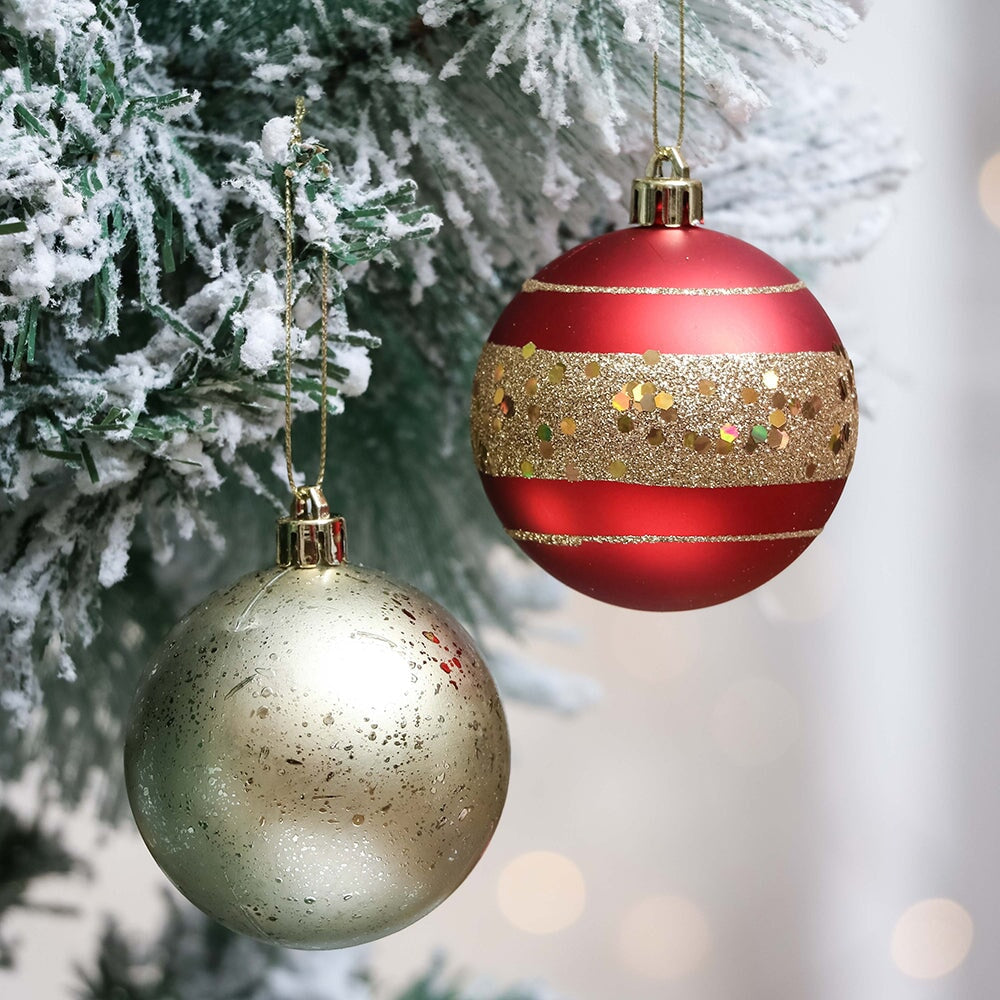 Shop For Red and Gold Ornament Baubles (Set of 35)