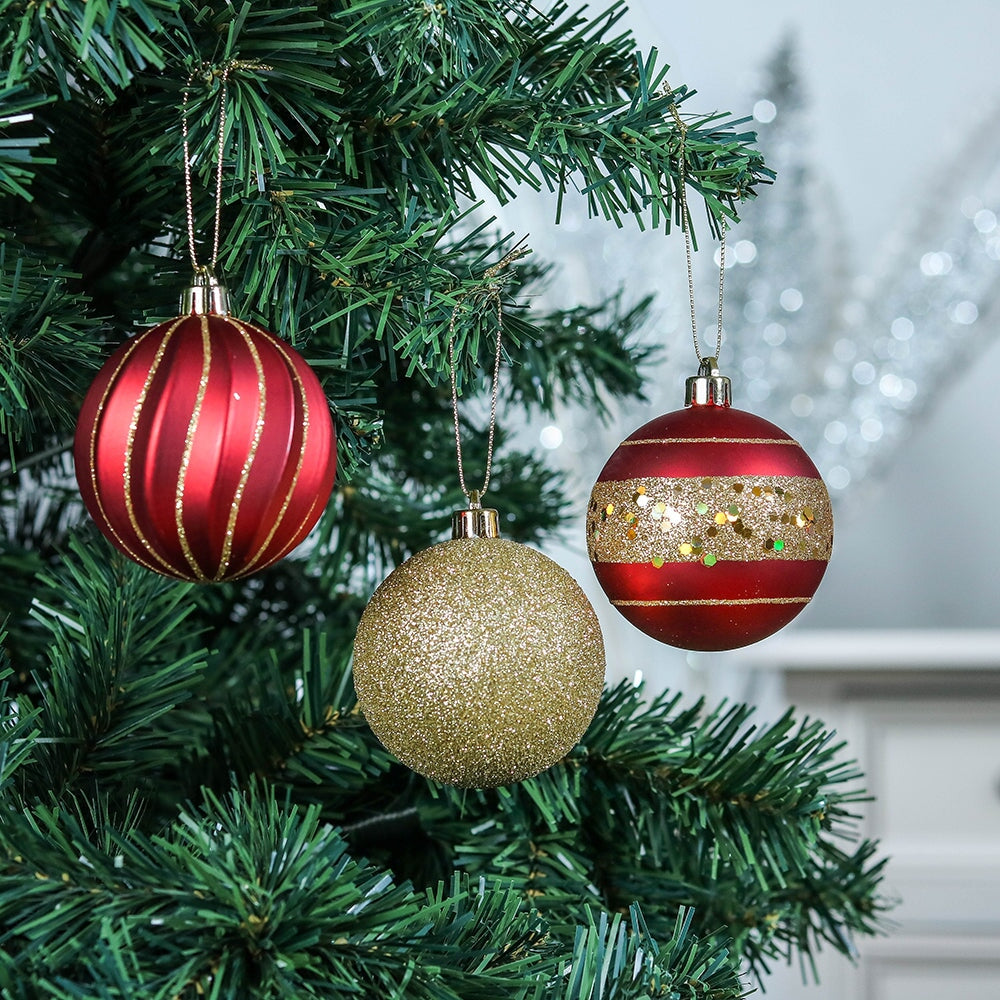 Shop For Red and Gold Ornament Baubles (Set of 35)