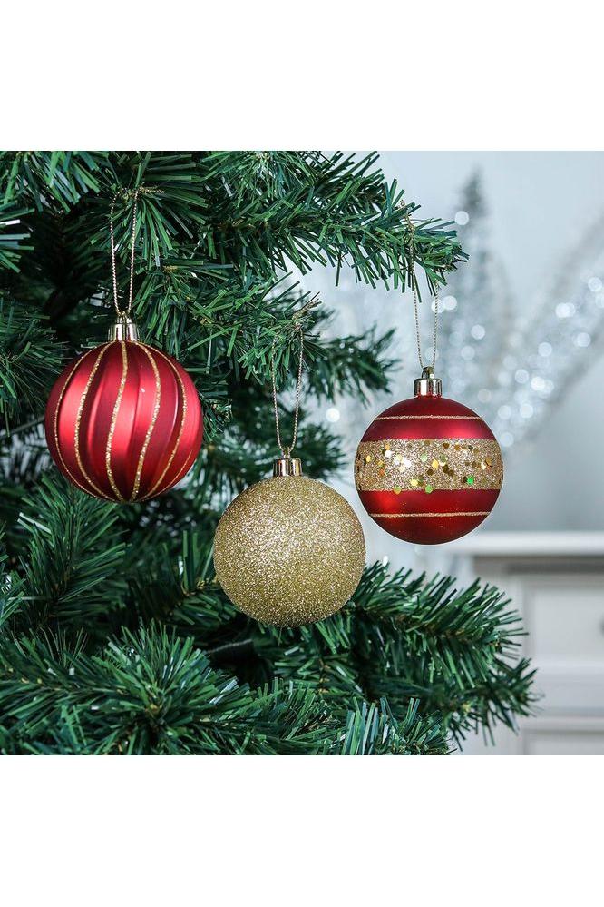 Shop For Red and Gold Ornament Baubles (Set of 35)