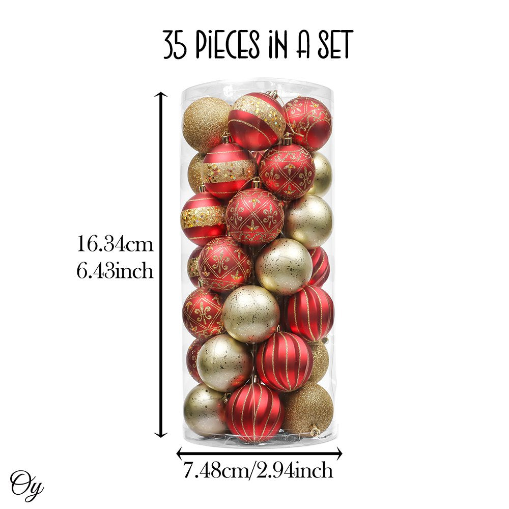 Shop For Red and Gold Ornament Baubles (Set of 35)
