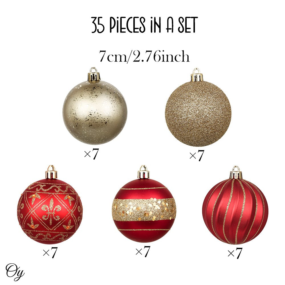 Shop For Red and Gold Ornament Baubles (Set of 35)