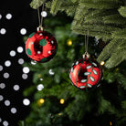 Shop For Red and Green Glittered Baubles (Set of 16)