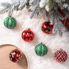 Shop For Red and Green Glittered Baubles (Set of 16)