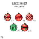 Shop For Red and Green Glittered Baubles (Set of 16)