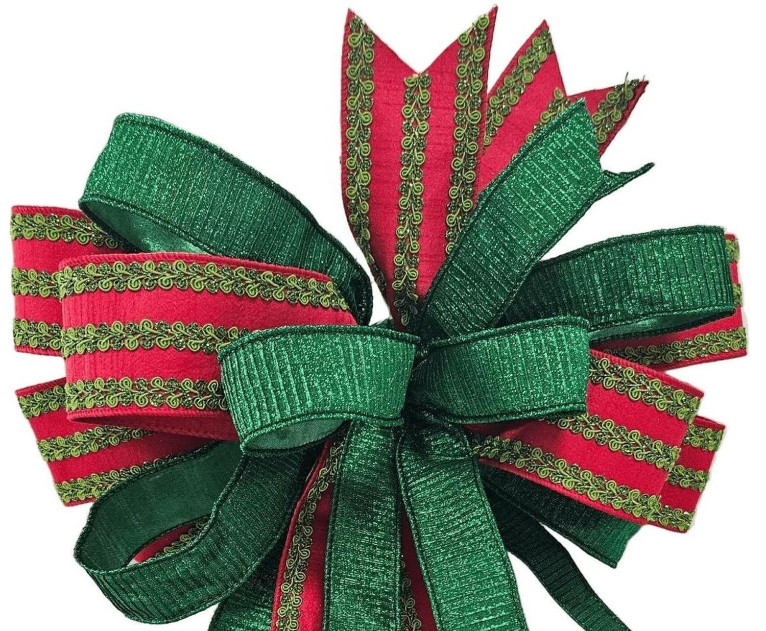 Red and Green Holiday Bow