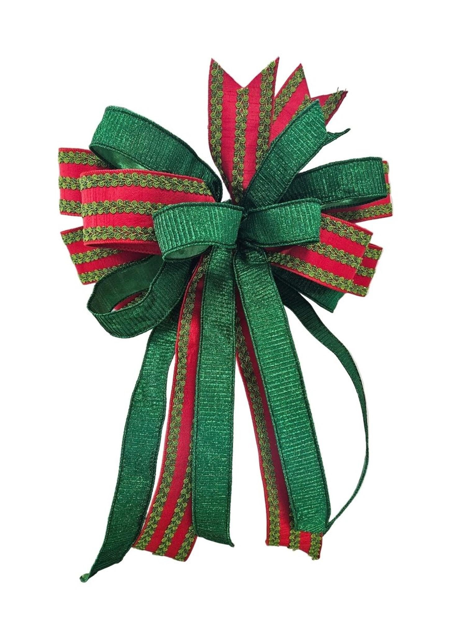 Red and Green Holiday Bow