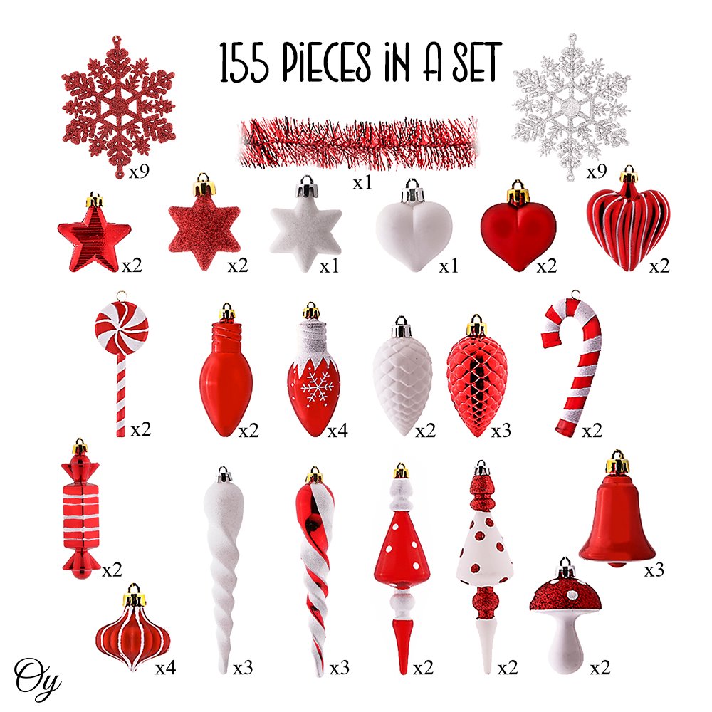 Shop For Red and White Christmas Mega Bundle (Set of 155)