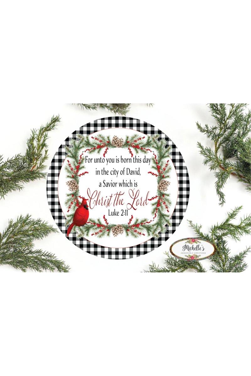 Shop For Red Cardinal Christ The Lord Round Sign - Wreath Enhancement