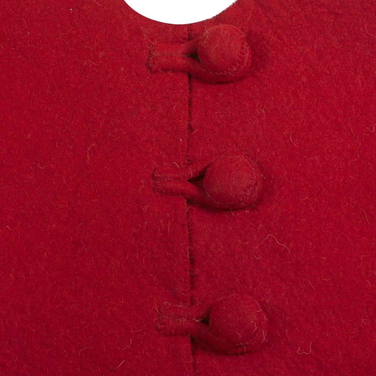Shop For Red Felt Christmas Tree Skirt Pom Poms at Michelle's aDOORable Creations