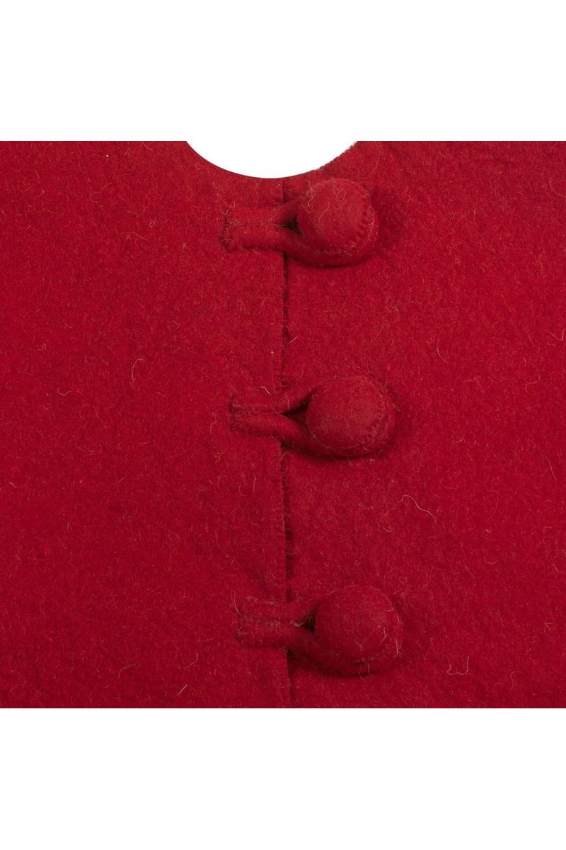 Shop For Red Felt Christmas Tree Skirt Pom Poms at Michelle's aDOORable Creations