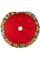 Shop For Red Festive Fringe Tree Skirt, Multicolor at Michelle's aDOORable Creations