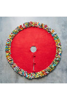 Shop For Red Festive Fringe Tree Skirt, Multicolor at Michelle's aDOORable Creations