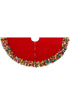 Shop For Red Festive Fringe Tree Skirt, Multicolor at Michelle's aDOORable Creations