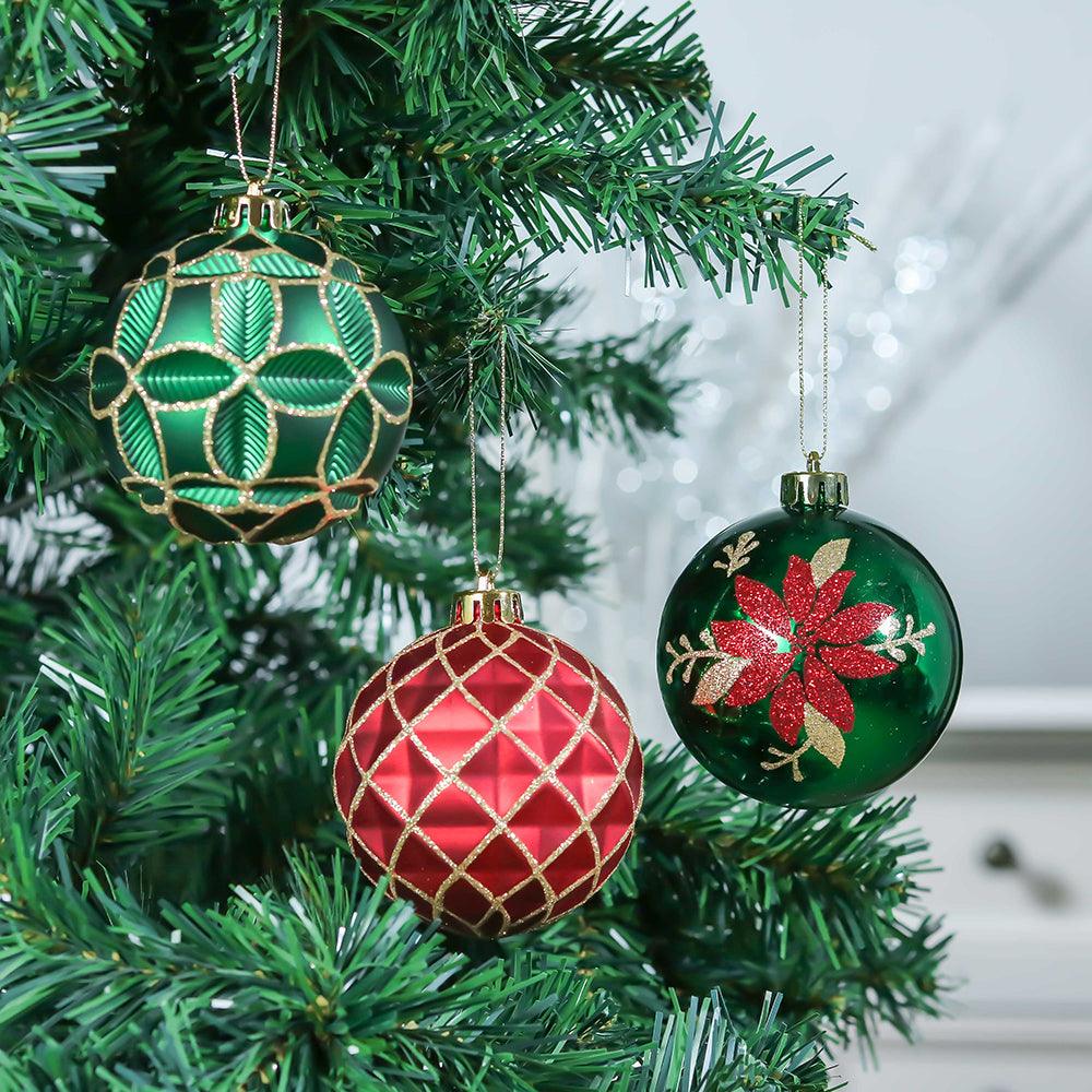 Shop For Red Green and Gold Ornament Bundle (Set of 16)
