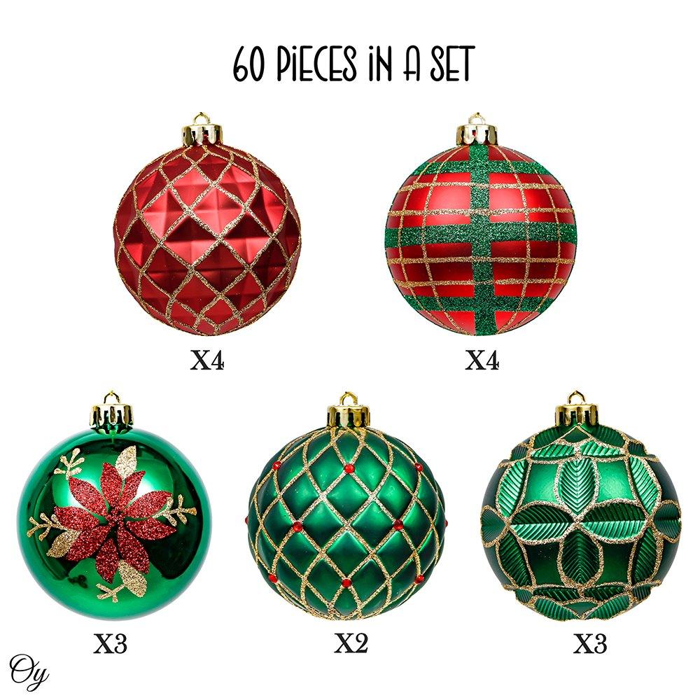 Shop For Red Green and Gold Ornament Bundle (Set of 16)
